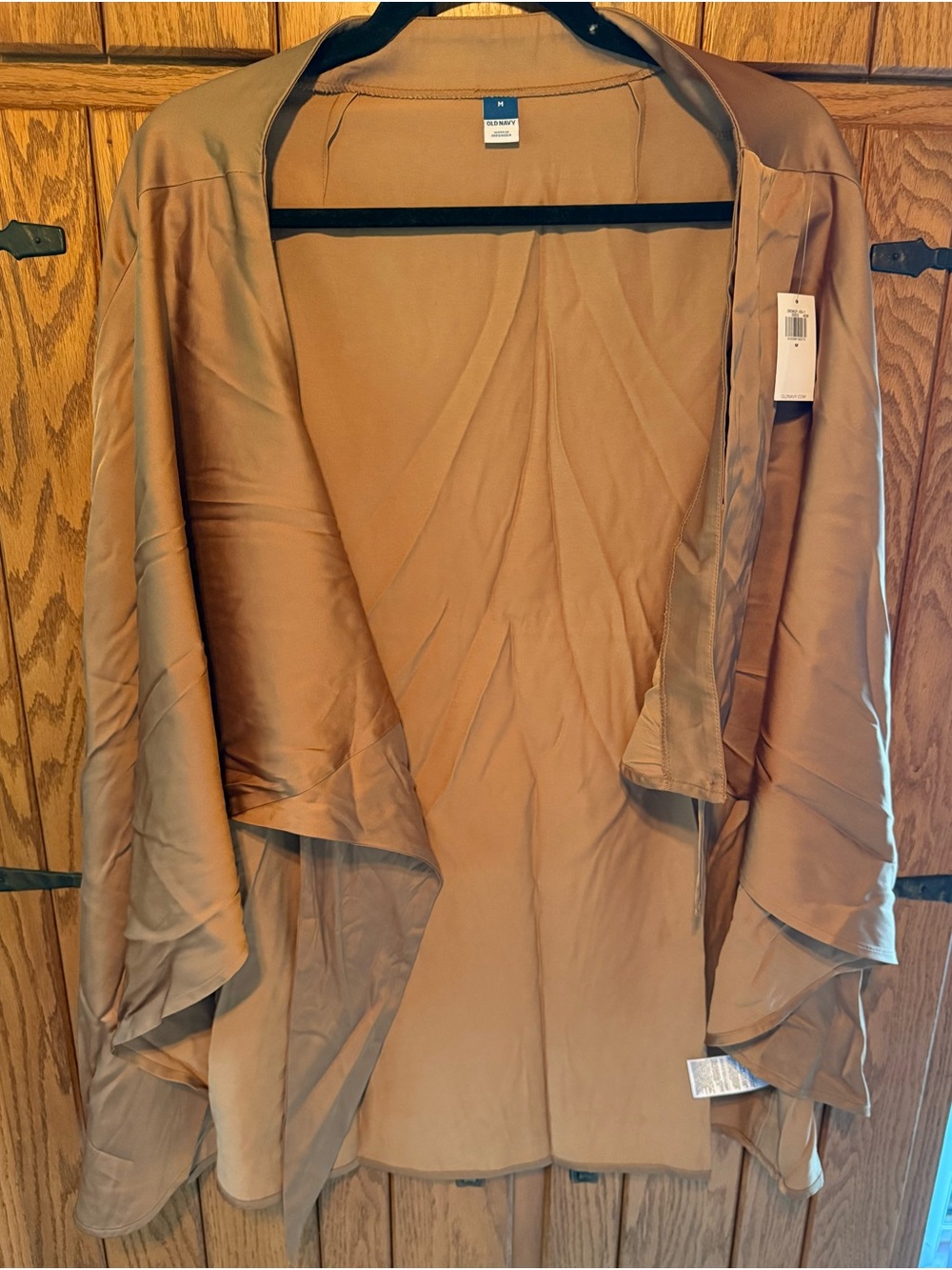 Old Navy Draped Open-Front Cape Jacket Acacia Brown Medium